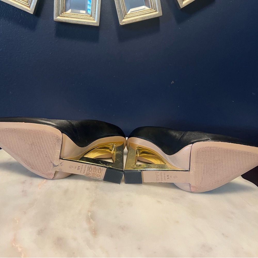 SCHUTZ Black and Gold Wedge - Picture 5 of 7
